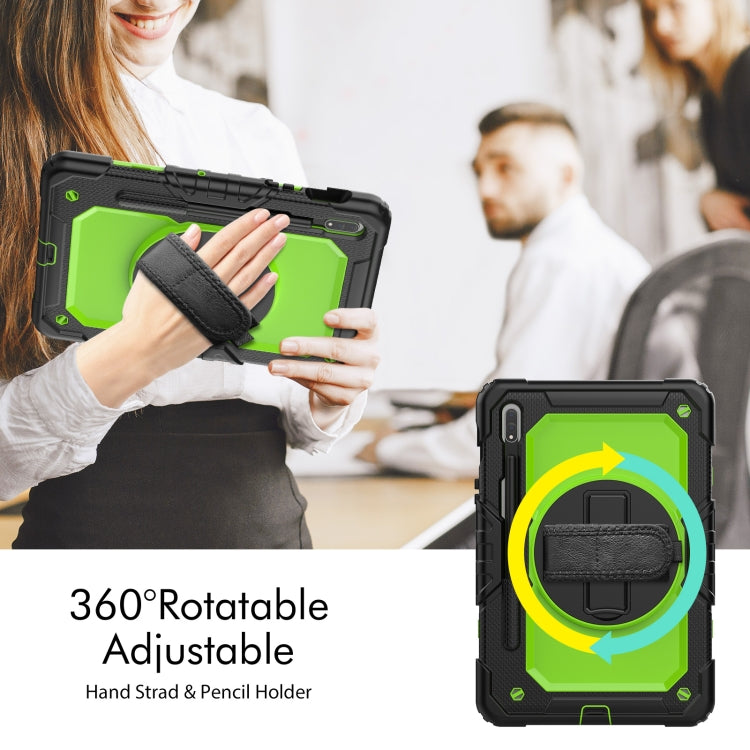 For Samsung Galaxy Tab S8 11 inch SM-X700 Silicone + PC Tablet Case(Black+Yellow Green) - Galaxy Tab S8 Cases by buy2fix | Online Shopping UK | buy2fix