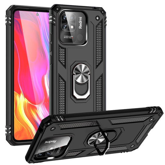 For Xiaomi Redmi 10C Shockproof TPU + PC Phone Case with 360 Degree Rotating Holder(Black) - Xiaomi Accessories by buy2fix | Online Shopping UK | buy2fix