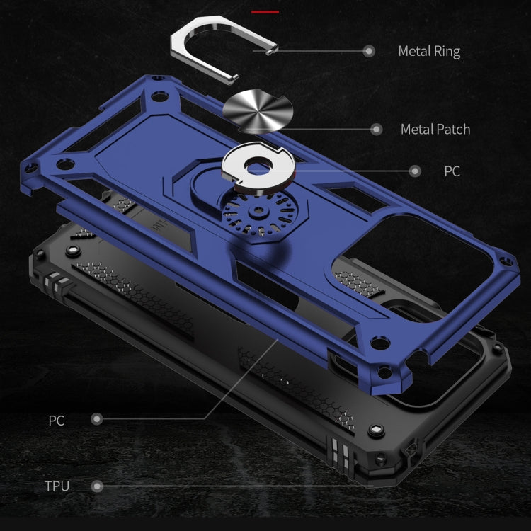 For Xiaomi Redmi 10C Shockproof TPU + PC Phone Case with 360 Degree Rotating Holder(Blue) - Xiaomi Accessories by buy2fix | Online Shopping UK | buy2fix