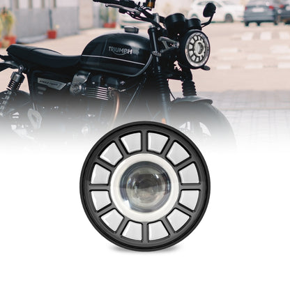 C0062 5.75 inch Square Double Angel Eyes Motorcycle Headlight - In Car by buy2fix | Online Shopping UK | buy2fix