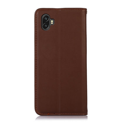 For Samsung Galaxy Xcover6 Pro KHAZNEH Nappa Top Layer Cowhide Leather Phone Case(Brown) - Galaxy Phone Cases by buy2fix | Online Shopping UK | buy2fix