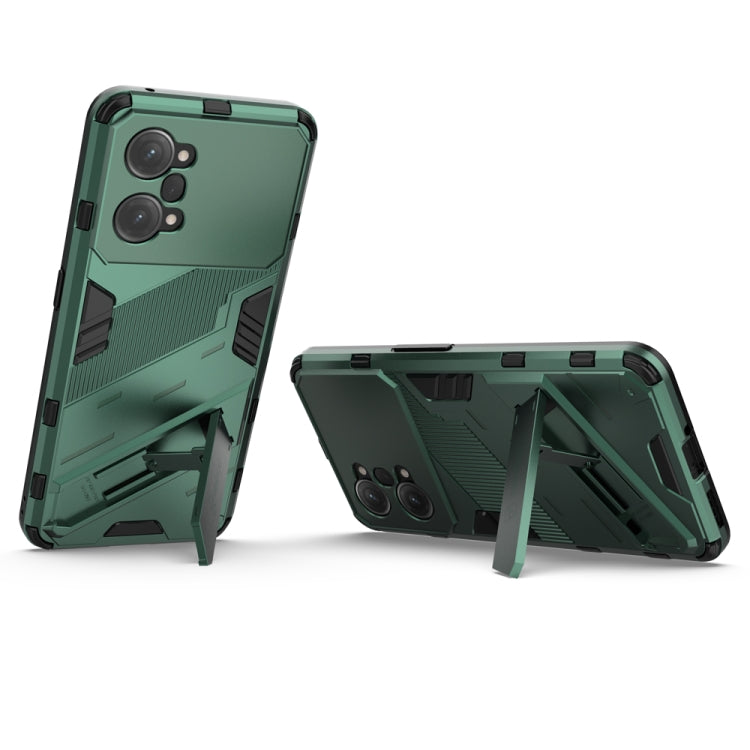 For OPPO K10 Pro 5G China Punk Armor 2 in 1 PC + TPU Shockproof Phone Case with Invisible Holder(Green) - OPPO Cases by buy2fix | Online Shopping UK | buy2fix