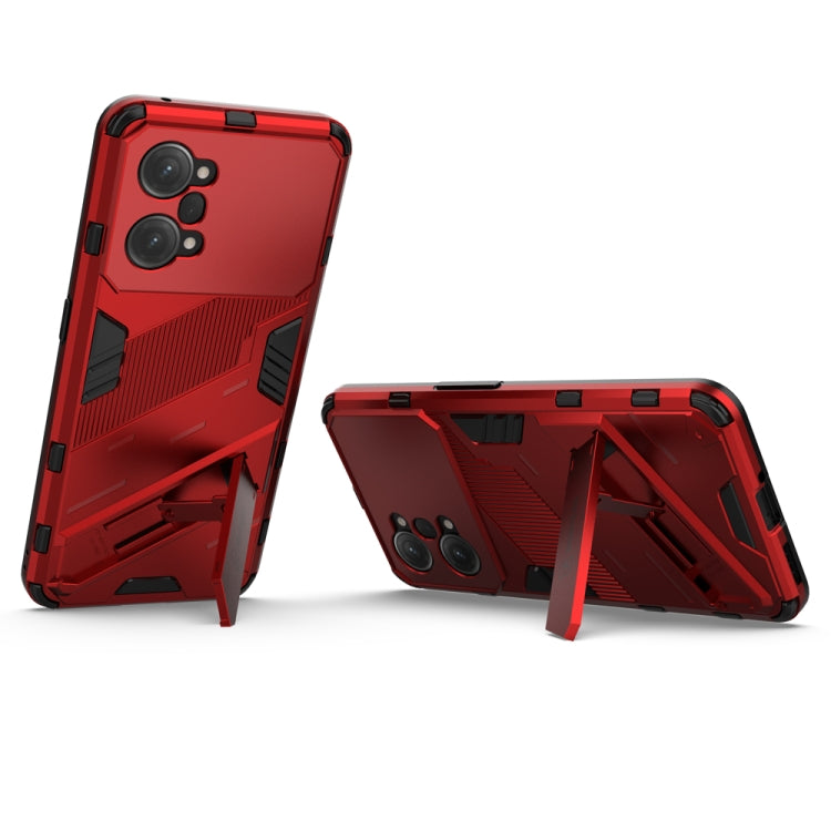 For OPPO K10 Pro 5G China Punk Armor 2 in 1 PC + TPU Shockproof Phone Case with Invisible Holder(Red) - OPPO Cases by buy2fix | Online Shopping UK | buy2fix