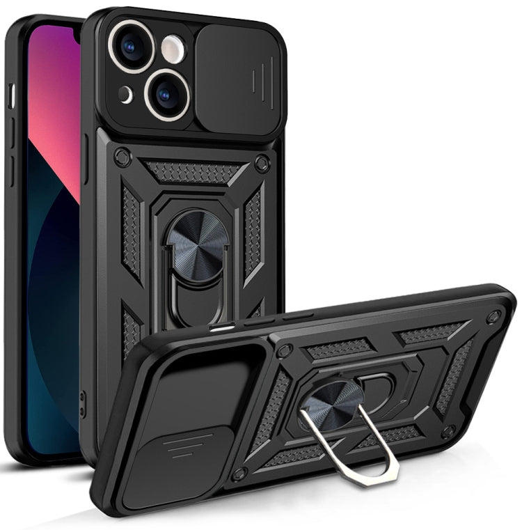 For iPhone 14 Sliding Camera Cover Design TPU+PC Phone Case (Black) - iPhone 14 Cases by buy2fix | Online Shopping UK | buy2fix