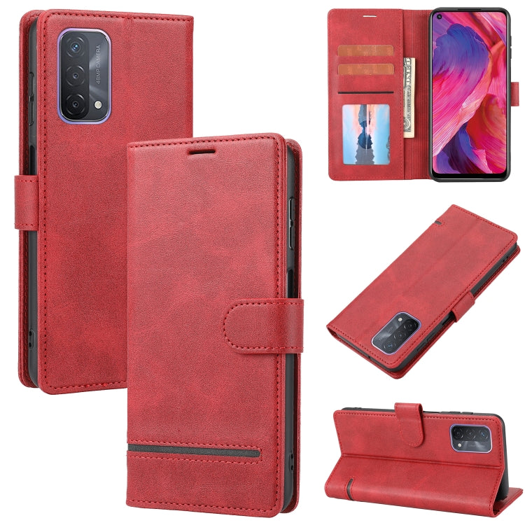 For OPPO A54 5G / A74 5G / A93 5G Classic Wallet Flip Leather Phone Case(Red) - OPPO & vivo Accessories by buy2fix | Online Shopping UK | buy2fix