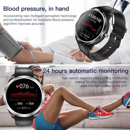 X3 1.3 inch TFT Color Screen Chest Sticker Smart Watch, Support ECG/Heart Rate Monitoring, Style:Black Leather Watch Band(Silver) - Smart Wear by buy2fix | Online Shopping UK | buy2fix