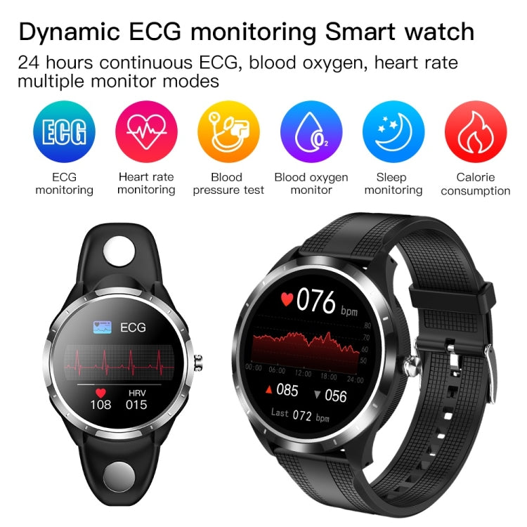 X3 1.3 inch TFT Color Screen Chest Belt Smart Watch, Support ECG/Heart Rate Monitoring, Style:Coffee Leather Watch Band(Black) - Smart Wear by buy2fix | Online Shopping UK | buy2fix