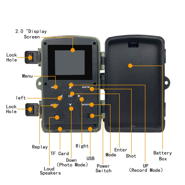 PR1000 2 Inch LCD Screen Infrared Night Vision Motion Wildlife Hunting Trail Camera - Hunting Cameras by buy2fix | Online Shopping UK | buy2fix