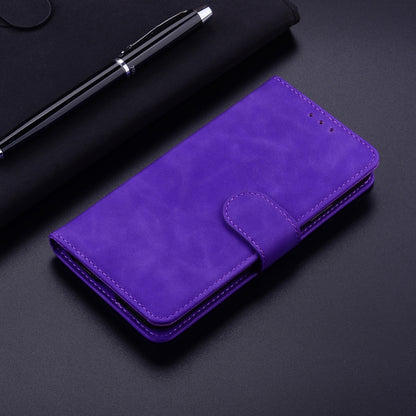 For Tecno Spark 8 Pro Skin Feel Pure Color Flip Leather Phone Case(Purple) - Tecno Cases by buy2fix | Online Shopping UK | buy2fix