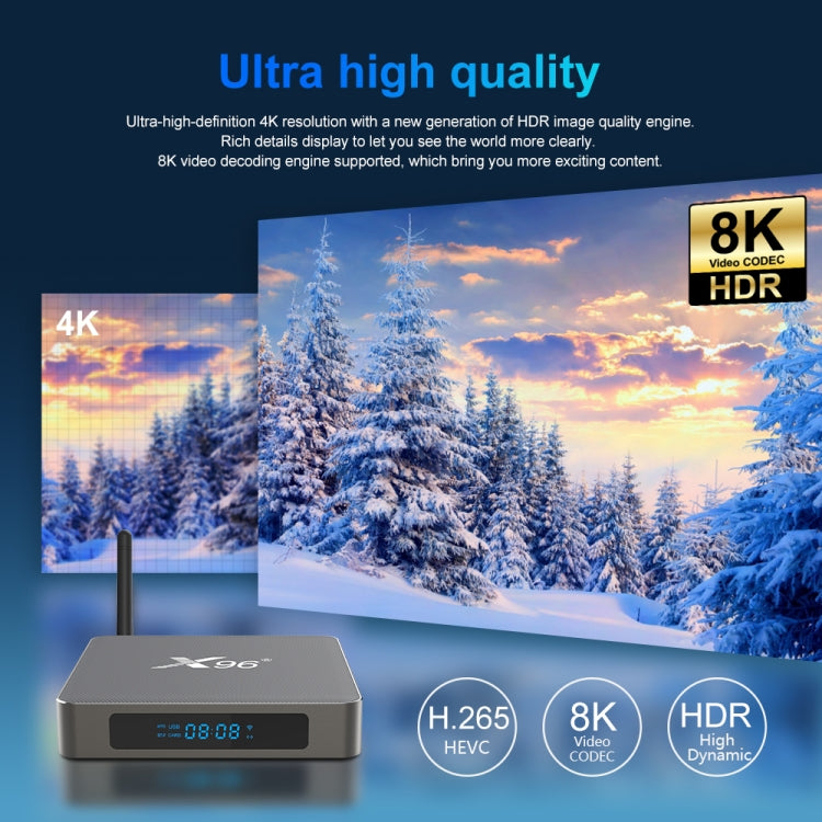 X96 X6 8K Smart TV BOX Android 11.0 Media Player, RK3566 Quad Core ARM Cortex A55, RAM: 8GB, ROM: 64GB, Plug Type:UK Plug - Consumer Electronics by buy2fix | Online Shopping UK | buy2fix