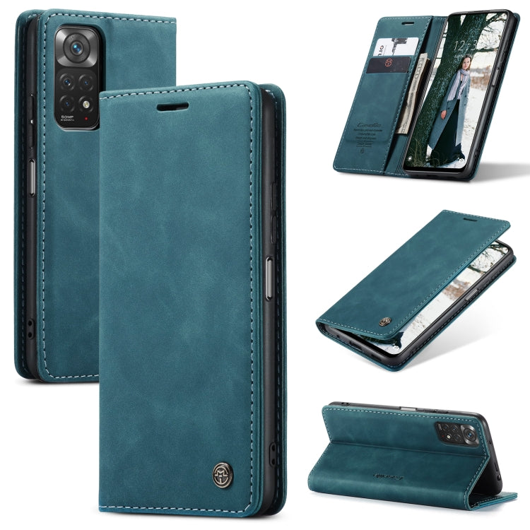 For Xiaomi Redmi Note 11 4G/Note 11S Global CaseMe 013 Multifunctional Horizontal Flip Leather Phone Case(Blue) - Xiaomi Cases by CaseMe | Online Shopping UK | buy2fix