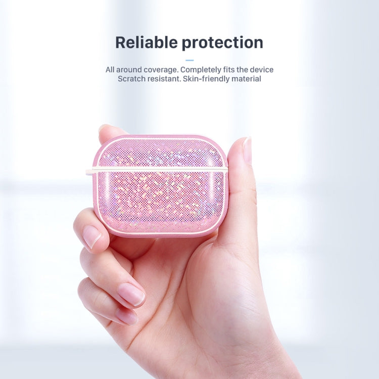 NIILLKIN Anti-fall PU + TPU Shining Protection Glitter Case for AirPods Pro(Pink) - For AirPods Pro by NILLKIN | Online Shopping UK | buy2fix