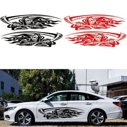 2 PCS/Set D-435 Grim Reaper Pattern Car Modified Decorative Sticker(Red) - In Car by buy2fix | Online Shopping UK | buy2fix