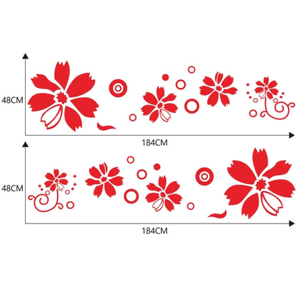 2 PCS/Set D-510 Flowers Pattern Car Modified Decorative Sticker(Red) - In Car by buy2fix | Online Shopping UK | buy2fix