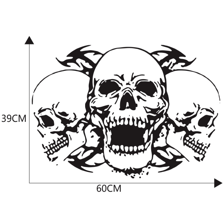 D-923 Three Skulls Pattern Car Modified Decorative Sticker(Black) - In Car by buy2fix | Online Shopping UK | buy2fix