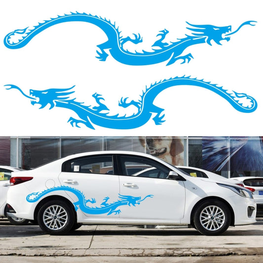 2 PCS/Set D-965 Dragon Pattern Car Modified Decorative Sticker(Blue) - In Car by buy2fix | Online Shopping UK | buy2fix