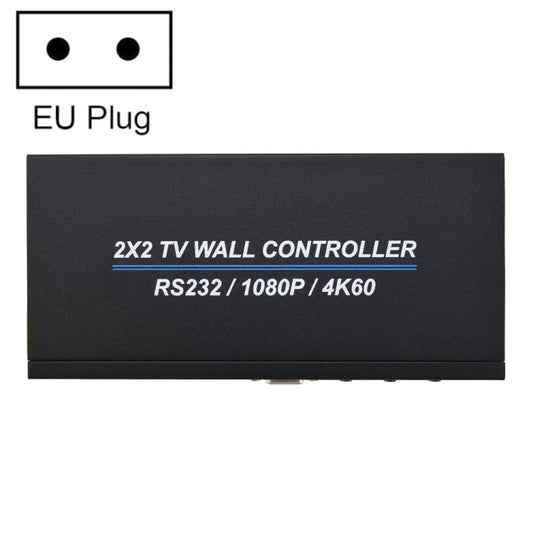 BT100 4K 60Hz 1080P 2 x 2 TV Wall Controller, Plug Type:EU Plug(Black) - Splitter by buy2fix | Online Shopping UK | buy2fix