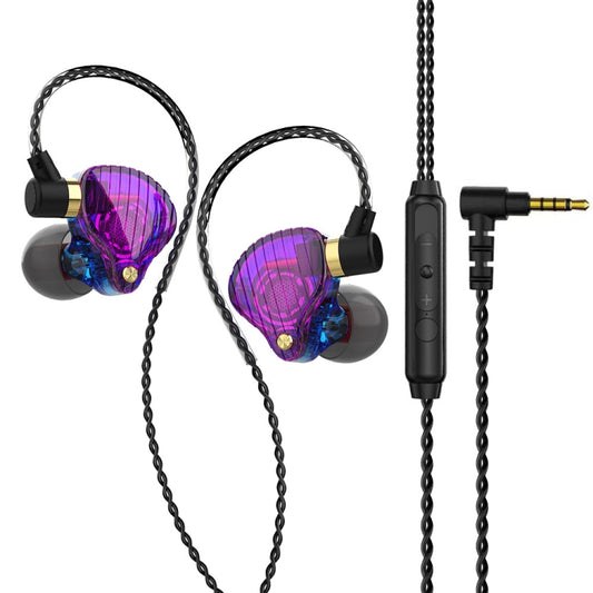 QKZ SK3 3.5mm Sports In-ear Wired HIFI Bass Stereo Sound Earphone with Mic(Blue Purple) - In Ear Wired Earphone by QKZ | Online Shopping UK | buy2fix