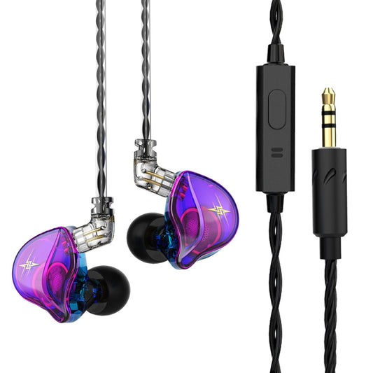 QKZ ZXT Sports In-ear Wired Control Plug HIFI Stereo Stage Monitor Earphone, Style:with Mic(Colorful) - In Ear Wired Earphone by QKZ | Online Shopping UK | buy2fix