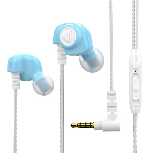 QKZ SK5 In-ear Subwoofer Wire-controlled Music Earphone with Mic(Blue) - In Ear Wired Earphone by QKZ | Online Shopping UK | buy2fix
