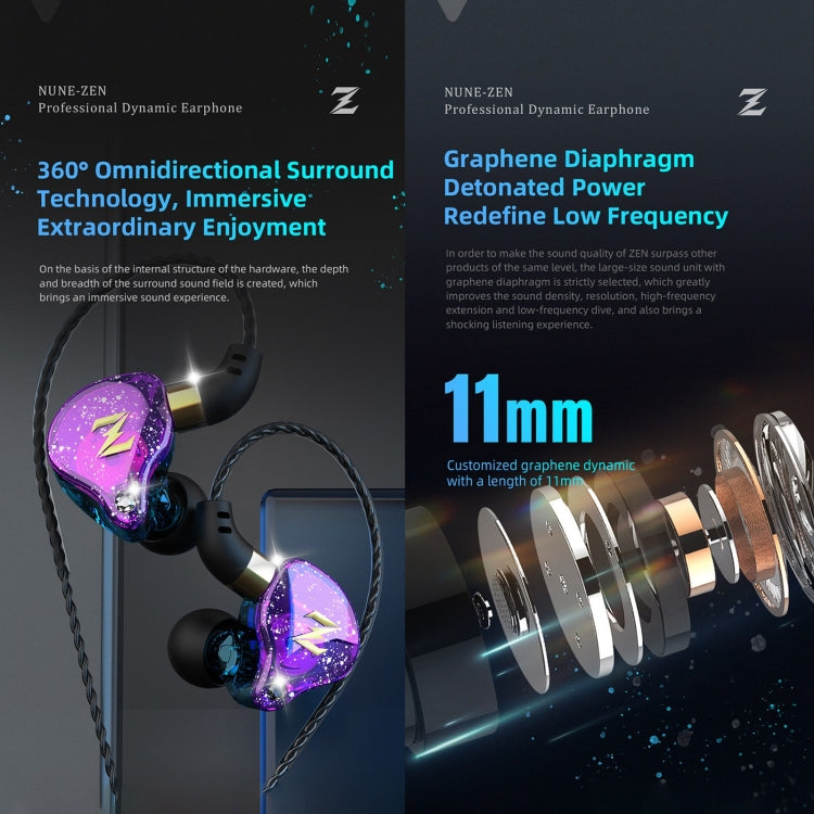 QKZ ZEN In-ear Subwoofer Wire-controlled Music Running Sports Earphone with Mic(Blue) - In Ear Wired Earphone by QKZ | Online Shopping UK | buy2fix