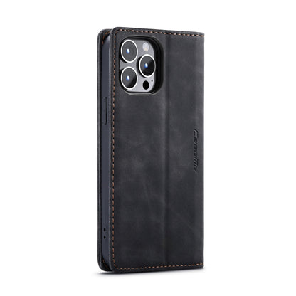 For iPhone 14 Pro Max CaseMe-013 Multifunctional Retro Frosted Leather Phone Case (Black) - iPhone 14 Pro Max Cases by CaseMe | Online Shopping UK | buy2fix