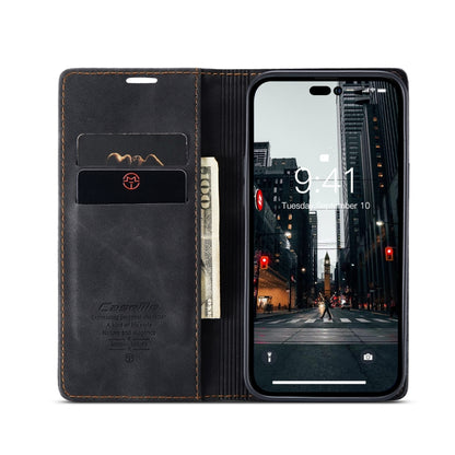 For iPhone 14 Pro Max CaseMe-013 Multifunctional Retro Frosted Leather Phone Case (Black) - iPhone 14 Pro Max Cases by CaseMe | Online Shopping UK | buy2fix