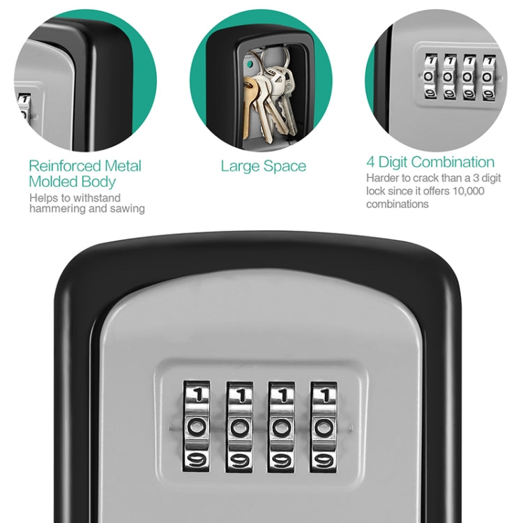 G9 4-digit Password Aluminum Alloy Key Storage Box(Black) - Security by buy2fix | Online Shopping UK | buy2fix