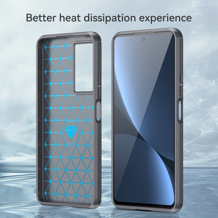 For Xiaomi Poco F4 Brushed Texture Carbon Fiber TPU Phone Case(Grey) - Xiaomi Cases by buy2fix | Online Shopping UK | buy2fix