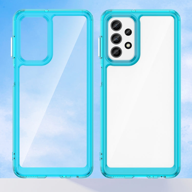 For Samsung Galaxy A23 5G Colorful Series Acrylic + TPU Phone Case(Transparent Blue) - Galaxy Phone Cases by buy2fix | Online Shopping UK | buy2fix