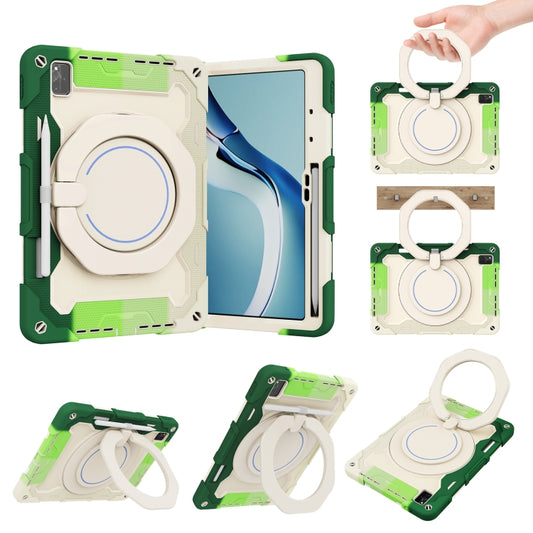 For Huawei MatePad Pro 12.6 2021 Armor Contrast Color Silicone + PC Tablet Case(Colorful Green) - For Huawei by buy2fix | Online Shopping UK | buy2fix