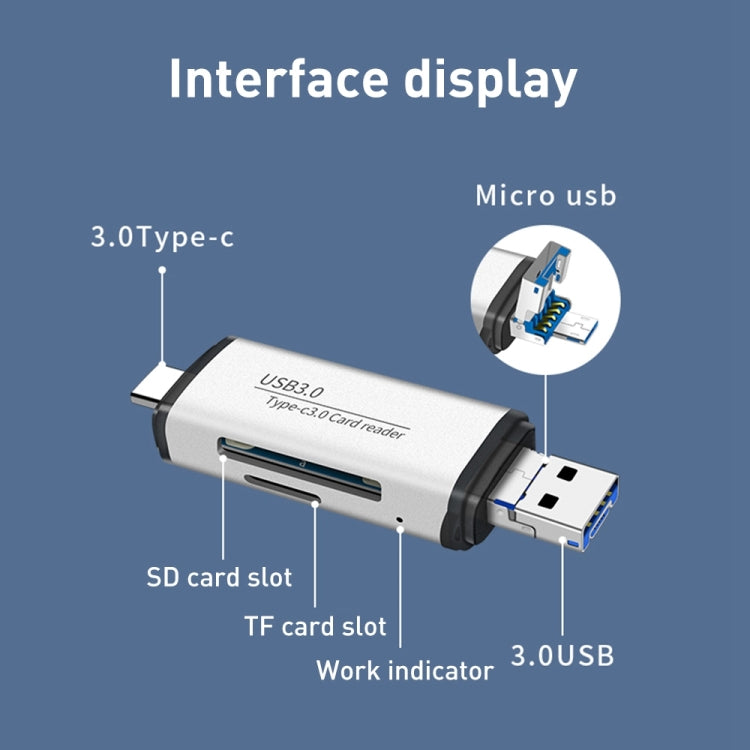 ADS-101 USB 3.0 Multi-function Card Reader(Silver) -  by buy2fix | Online Shopping UK | buy2fix