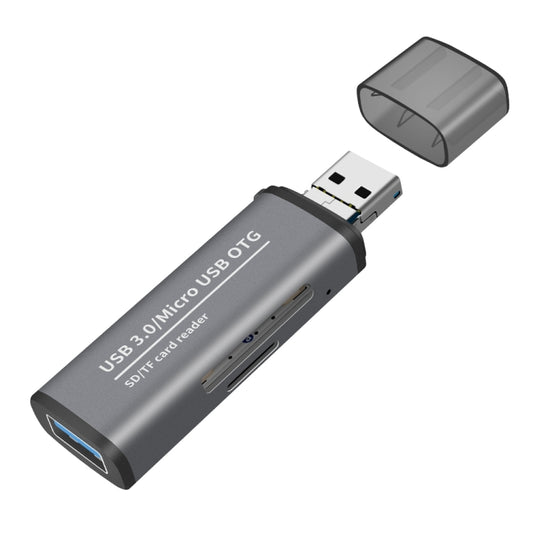 ADS-102 USB Multi-function OTG Card Reader(Grey) -  by buy2fix | Online Shopping UK | buy2fix