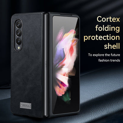 For Samsung Galaxy Z Fold4 SULADA Shockproof TPU + Handmade Leather Protective Case(Black) - Galaxy Z Fold4 5G Cases by SULADA | Online Shopping UK | buy2fix