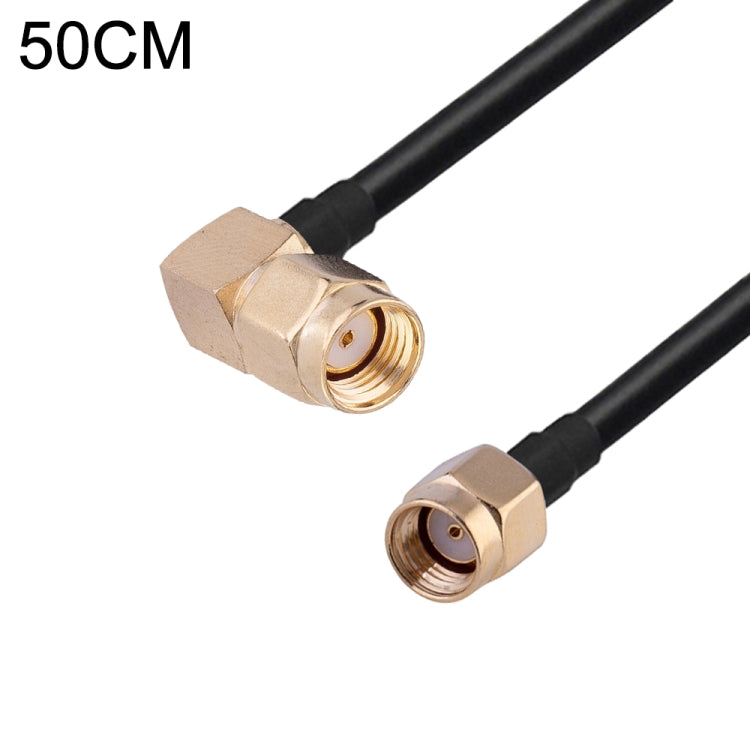 RP-SMA Male Elbow to RP-SMA Male RG174 RF Coaxial Adapter Cable, Length: 50cm - Connectors by buy2fix | Online Shopping UK | buy2fix