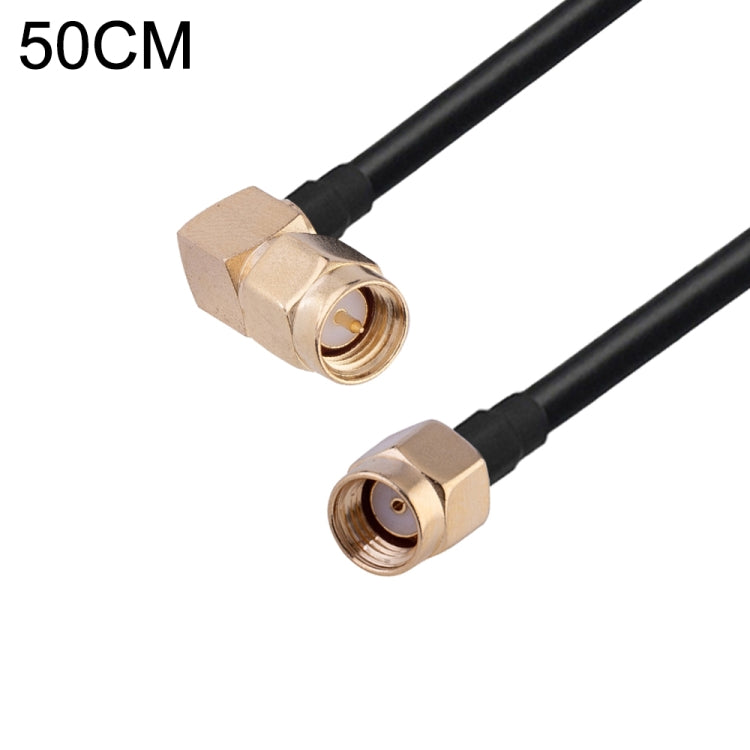 SMA Male Elbow to PR-SMA Male RG174 RF Coaxial Adapter Cable, Length: 50cm - Connectors by buy2fix | Online Shopping UK | buy2fix