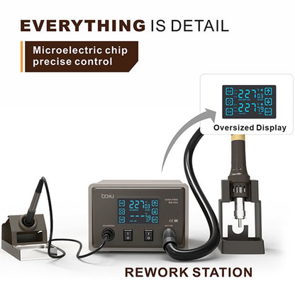 BAKU BA-9852 Digital ESD Hot Air Gun Soldering Station Welding Solder Iron(US Plug) - Home & Garden by BAKU | Online Shopping UK | buy2fix