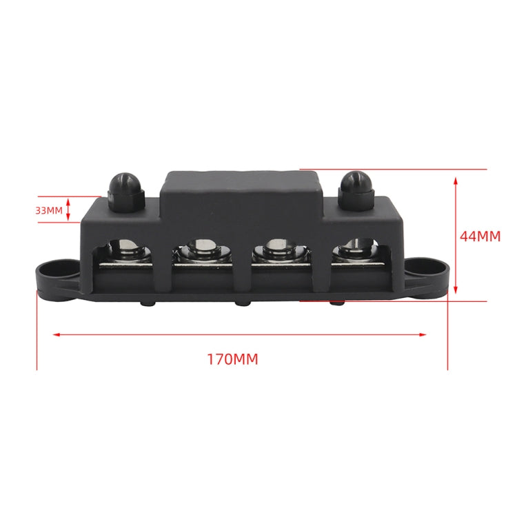 Black M8 Stud RV Ship High Current Power Distribution Terminal Block with Cover - In Car by buy2fix | Online Shopping UK | buy2fix