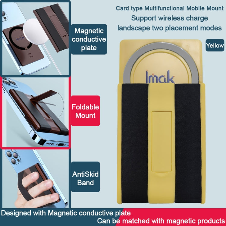 imak MagSafe Wireless ChargingCard-type Multi-function Mobile Phone Holder(Yellow) - Lazy Bracket by imak | Online Shopping UK | buy2fix