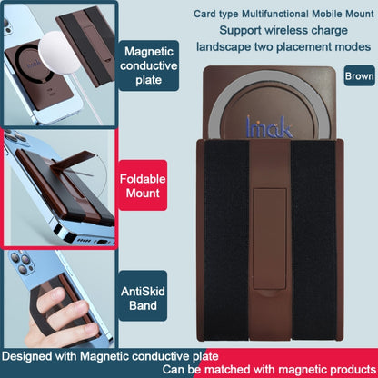 imak MagSafe Wireless ChargingCard-type Multi-function Mobile Phone Holder(Brown) - Lazy Bracket by imak | Online Shopping UK | buy2fix