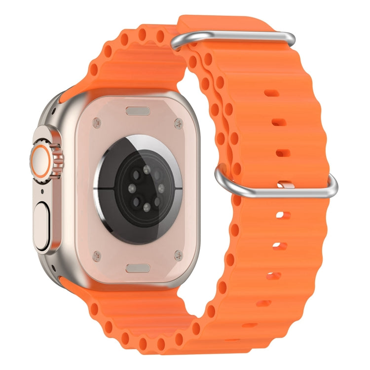 Ocean Silicone Watch Band For Apple Watch Ultra 49mm / Series 8&7 45mm / SE 2&6&SE&5&4 44mm (Orange) - Smart Wear by buy2fix | Online Shopping UK | buy2fix
