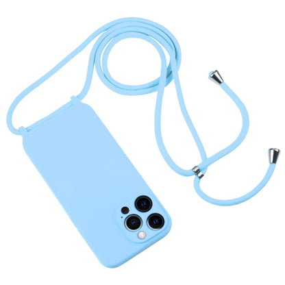 For iPhone 12 Pro Max Crossbody Lanyard Liquid Silicone Case(Blue) - iPhone 12 Pro Max Cases by buy2fix | Online Shopping UK | buy2fix