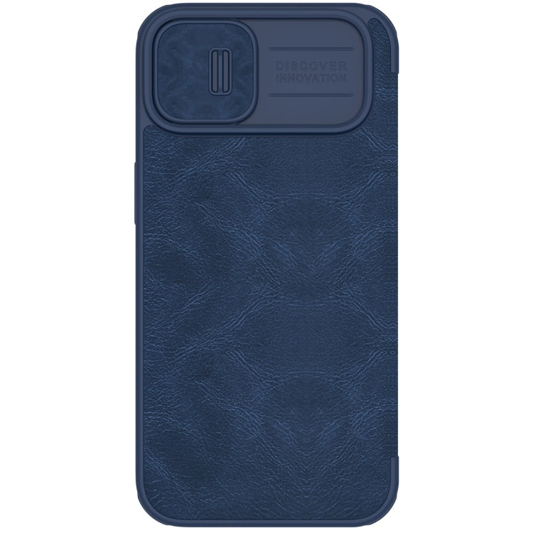 For iPhone 14 Plus  NILLKIN QIN Series Pro Crazy Horse Texture Leather Case(Blue) - iPhone 14 Plus Cases by NILLKIN | Online Shopping UK | buy2fix