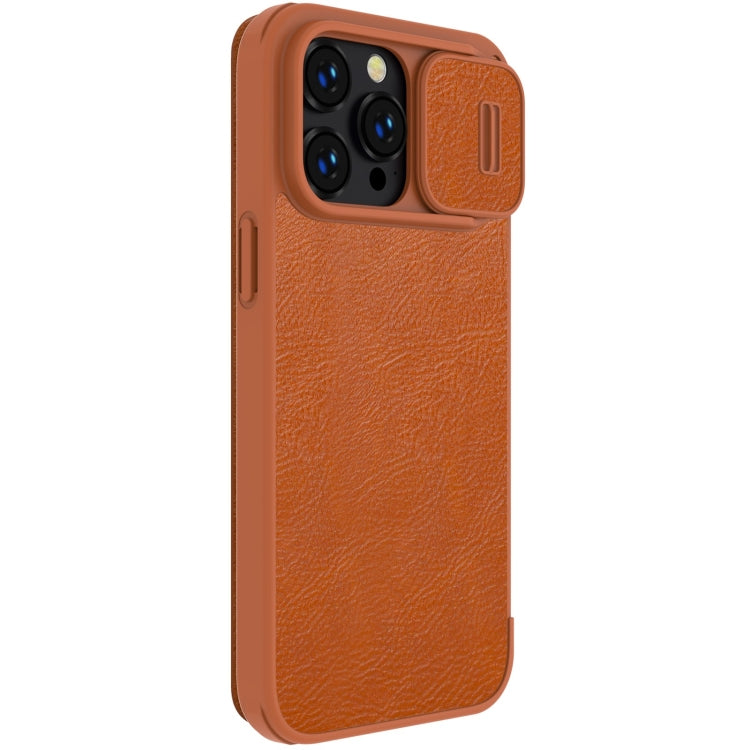 For iPhone 14 Pro NILLKIN QIN Series Pro Crazy Horse Texture Leather Case(Brown) - iPhone 14 Pro Cases by NILLKIN | Online Shopping UK | buy2fix