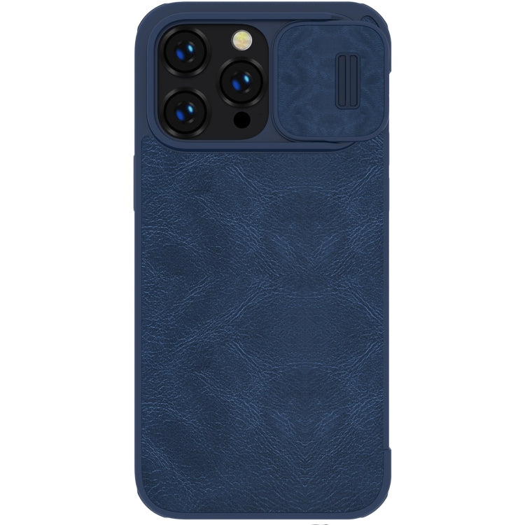 For iPhone 14 Pro NILLKIN QIN Series Pro Crazy Horse Texture Leather Case(Blue) - iPhone 14 Pro Cases by NILLKIN | Online Shopping UK | buy2fix