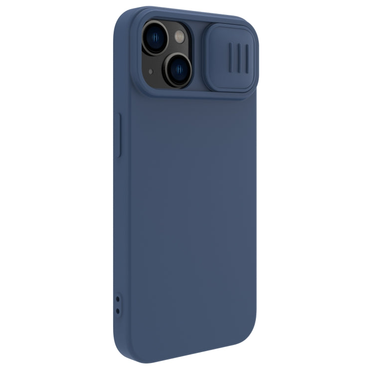 For iPhone 14 NILLKIN CamShield Liquid Silicone Phone Case(Blue) - iPhone 14 Cases by NILLKIN | Online Shopping UK | buy2fix