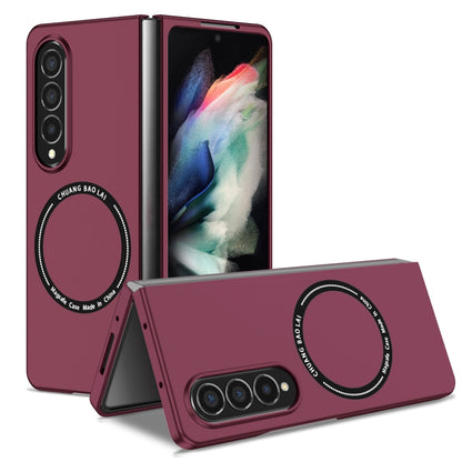 For Samsung Galaxy Z Fold4 Magsafe Magnetic Folding PC Phone Case(Wine Red) - Galaxy Z Fold4 5G Cases by buy2fix | Online Shopping UK | buy2fix