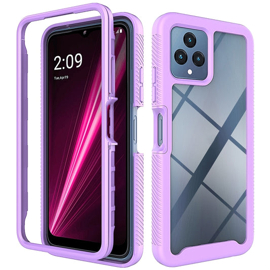 For T-Moblie Revvl 6 5G Starry Sky Solid Color Shockproof TPU Clear PC Phone Case(Purple) - More Brand by buy2fix | Online Shopping UK | buy2fix