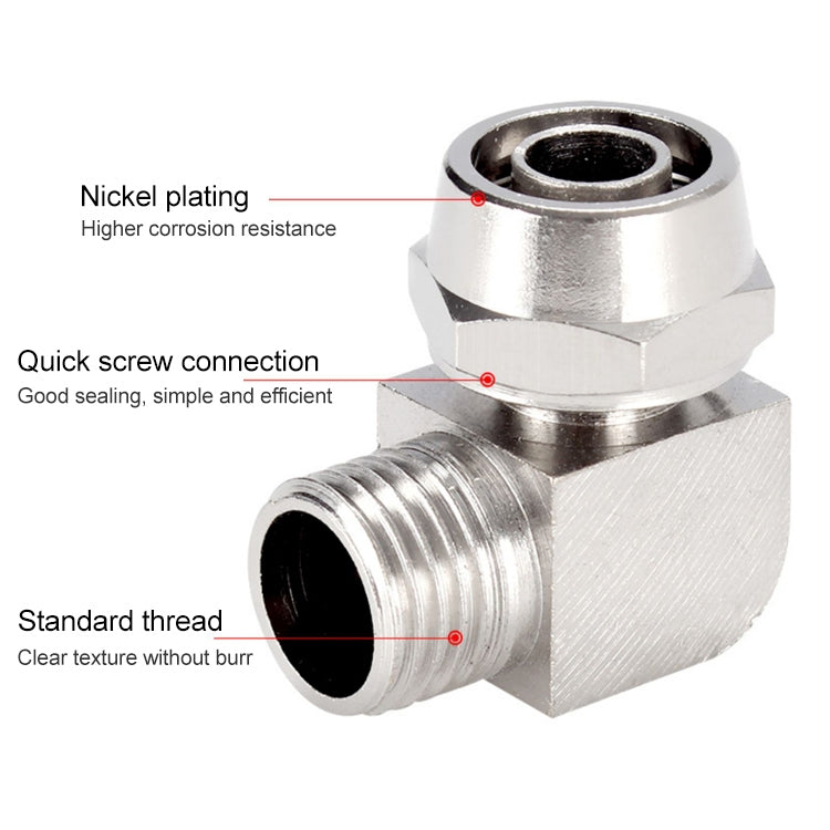 PL6-04 LAIZE Nickel Plated Copper Trachea Quick Fitting Lock Female Connector -  by buy2fix | Online Shopping UK | buy2fix