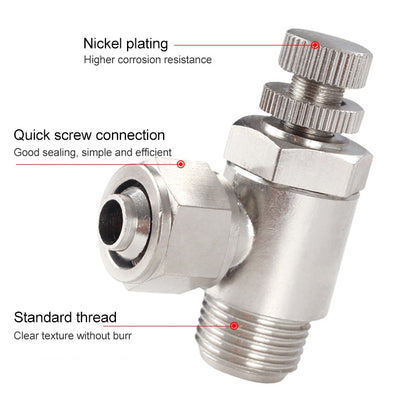 SL6-02 LAIZE Nickel Plated Copper Trachea Quick Fitting Throttle Valve Lock Female Connector -  by LAIZE | Online Shopping UK | buy2fix